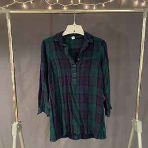 Black Watch Tartan Blue/Green Plaid Shift Dress